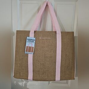 Brown and Pink Tote Bag